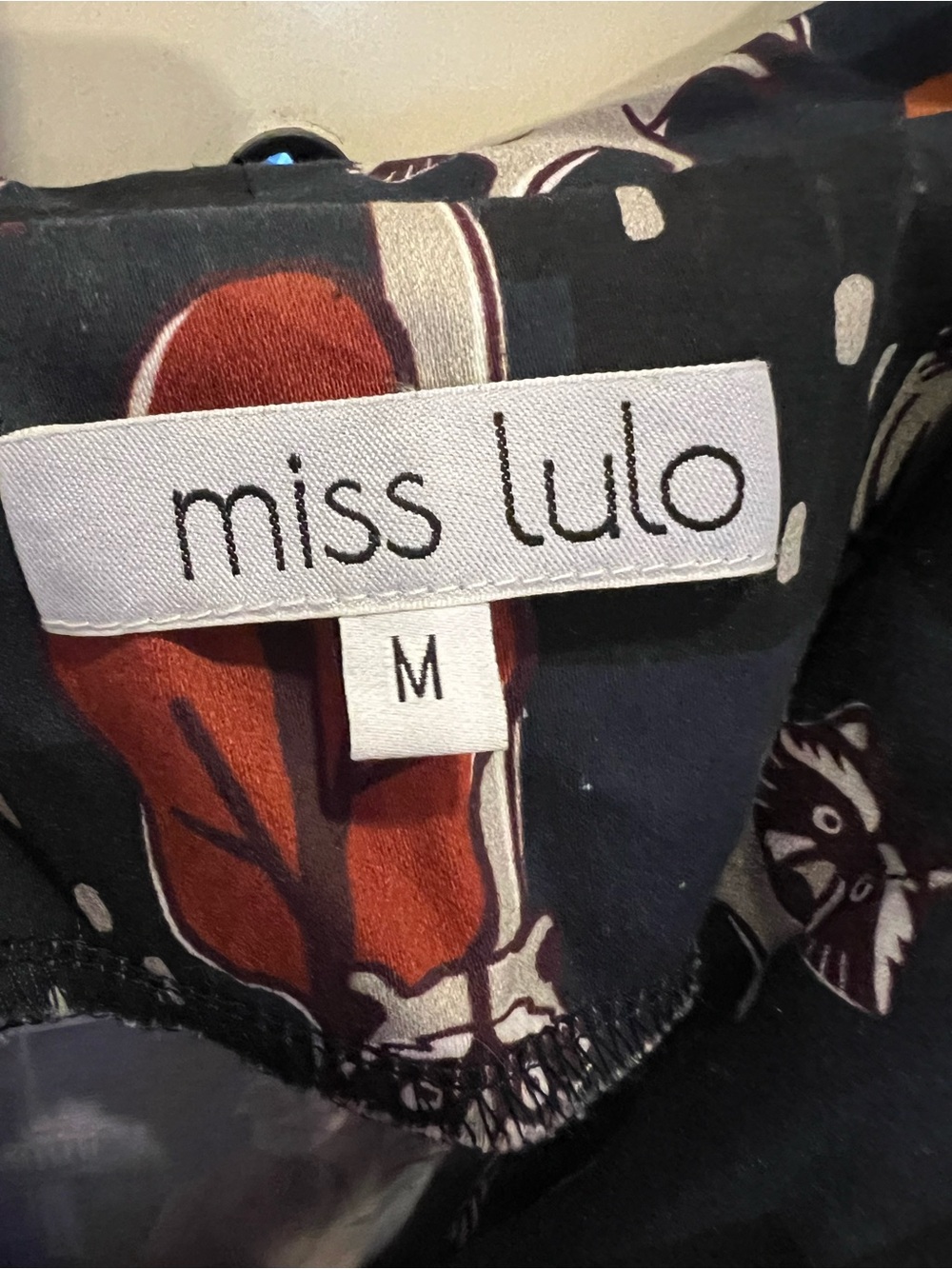 Miss Lulo Raccoon and Trash Cans Print Dress